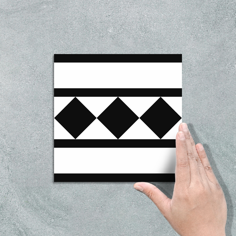 VICTORIAN B&W BORDER - PATTERN TILE