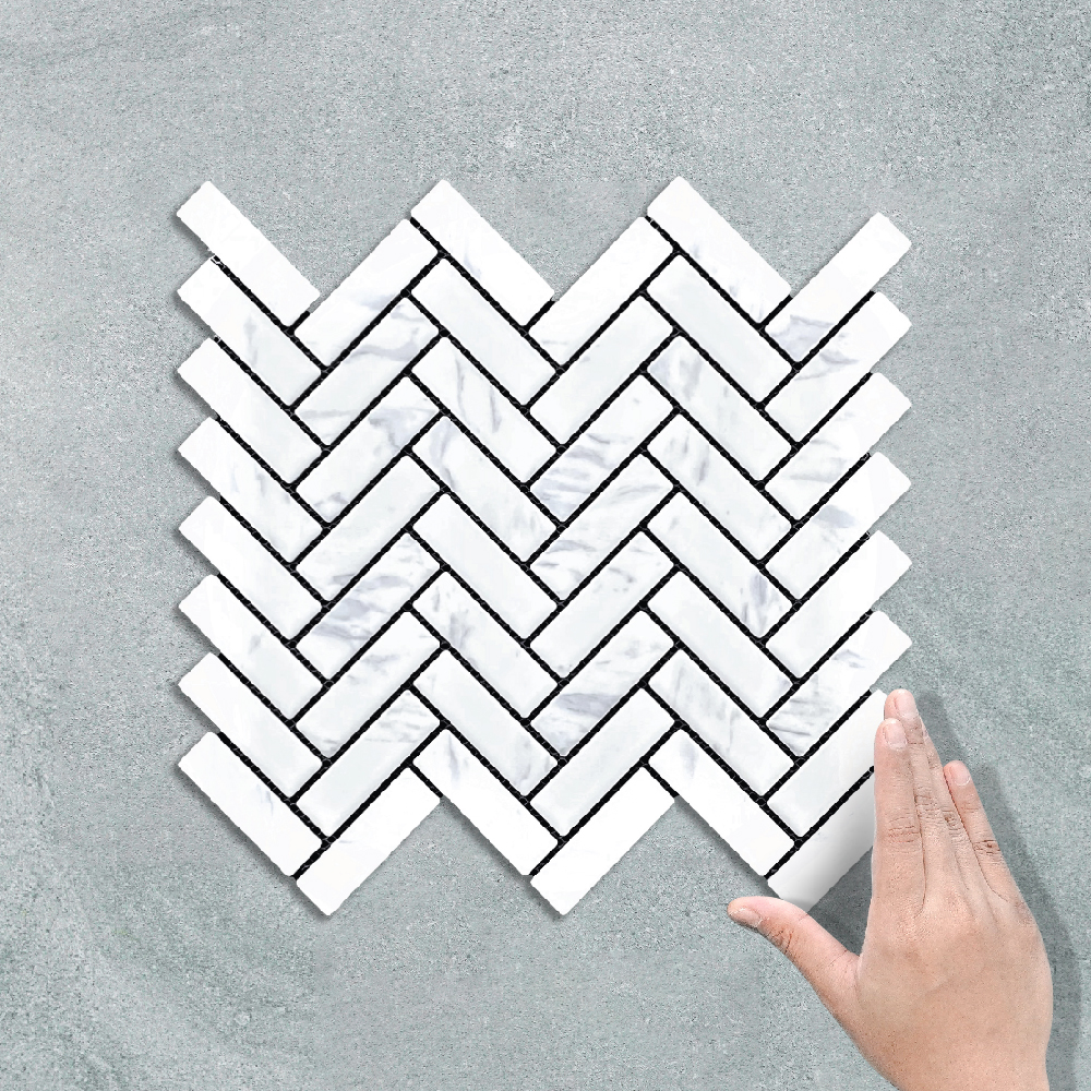 HERRINGBONE CARRARA - MOSAIC