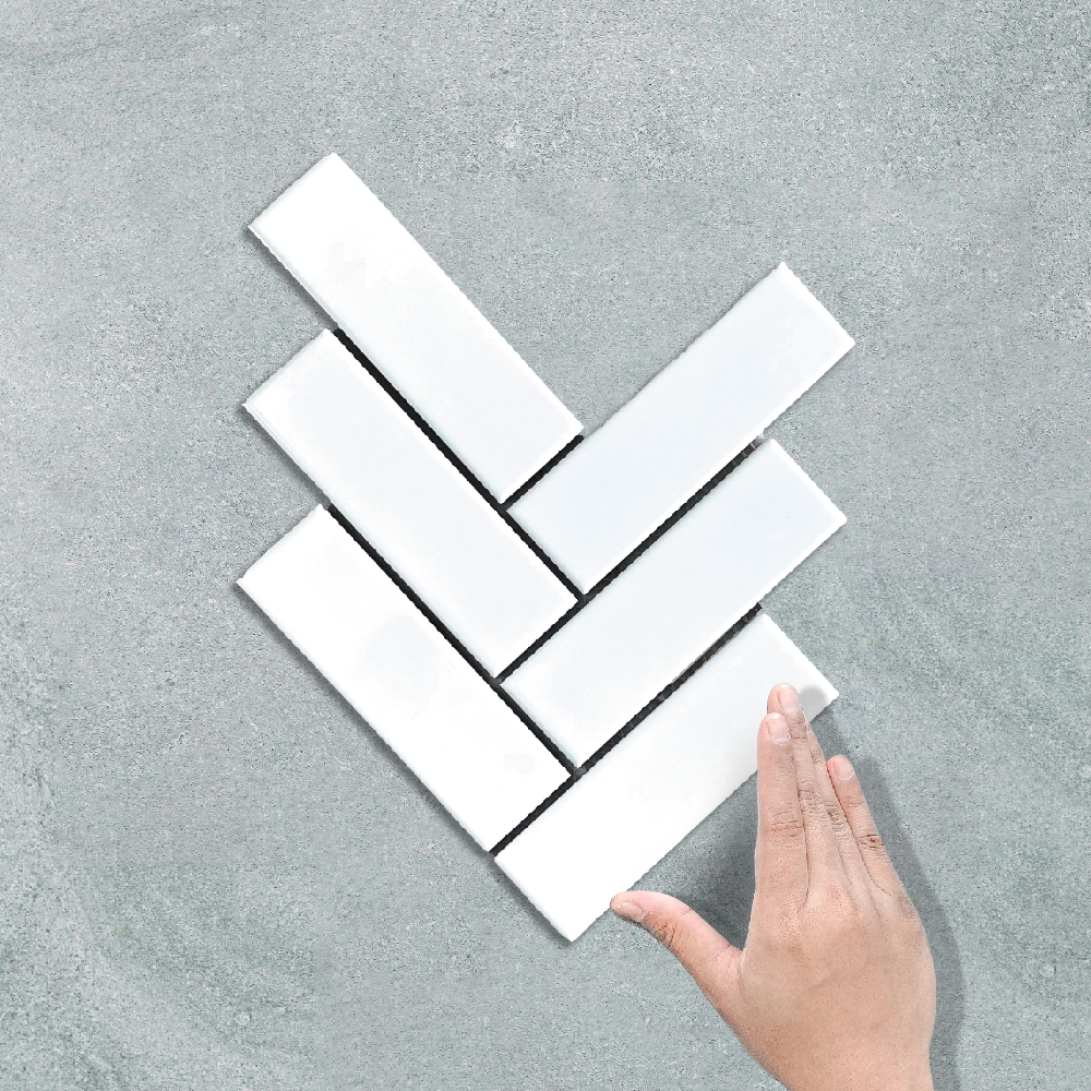 HERRINGBONE XXL WHITE - MOSAIC