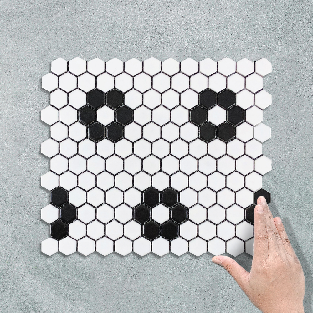 HEX FLORAL BLACK & WHITE - MOSAIC