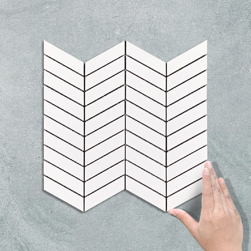 MINI CHEVRON WHITE - MOSAIC