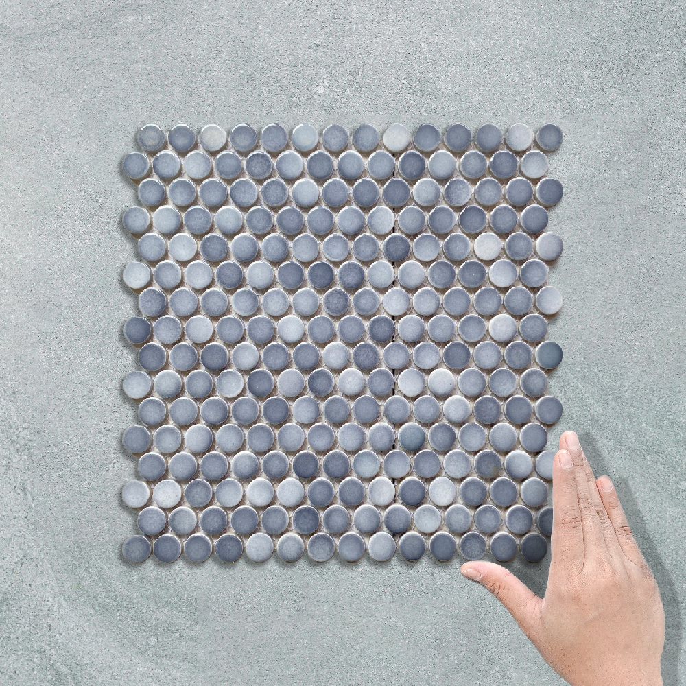 PENNY ROUND GREY MIX - MOSAIC