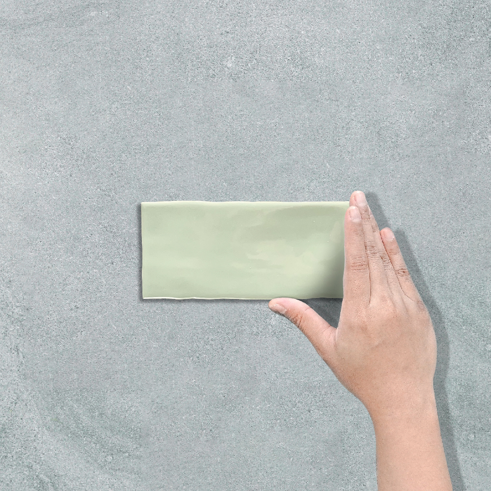 HANDMADE LOOK SMALL SAGE GREEN - SUBWAY TILE