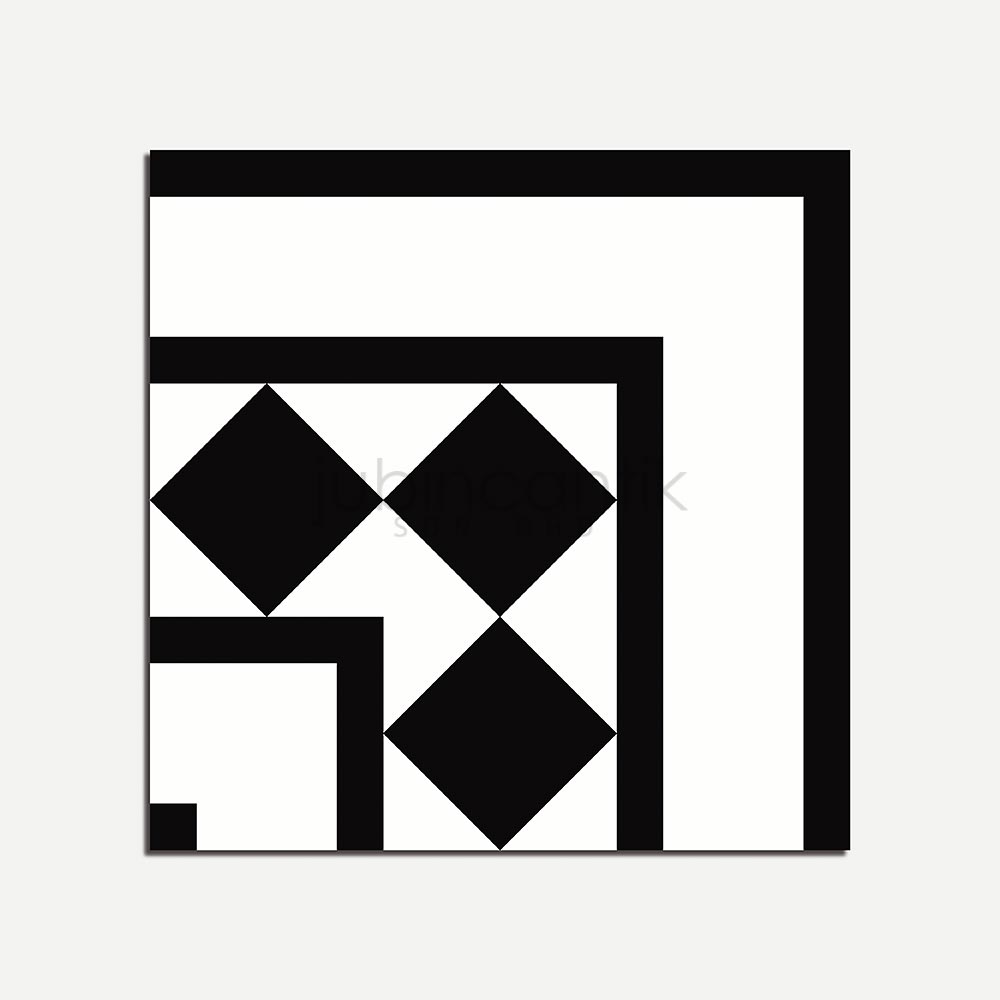 Hover image for VICTORIAN B&W CORNER - PATTERN TILE