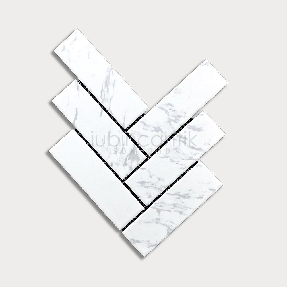 Hover image for HERRINGBONE XXL CARRARA - MOSAIC