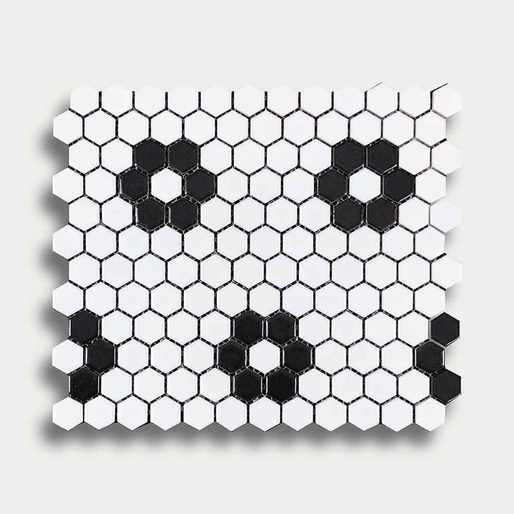 Hover image for HEX FLORAL BLACK & WHITE - MOSAIC