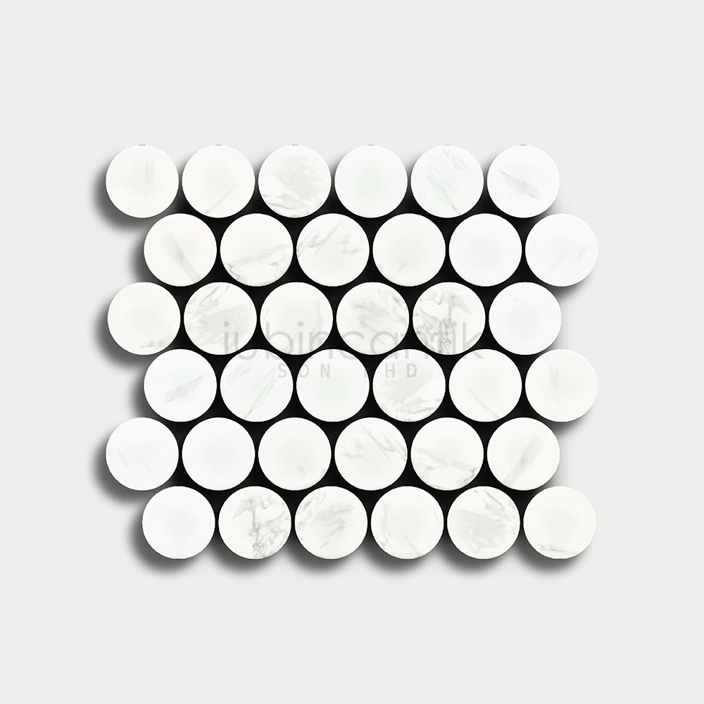 Hover image for PENNY ROUND XXL CARRARA - MOSAIC